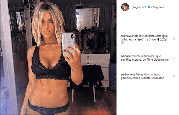 gio com Giovanna Ewbank encanta de lingerie e ganha comparações inusitadas gio com