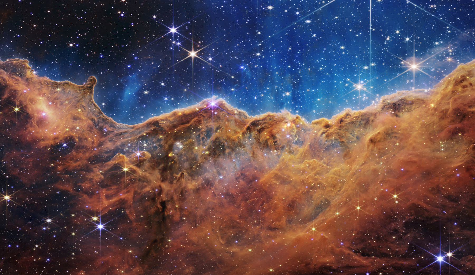 Nebulosa Carina capturada por Telescópio Espacial James Webb. Versão WEBP